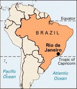Rio de Janeiru u Brazilu kartica