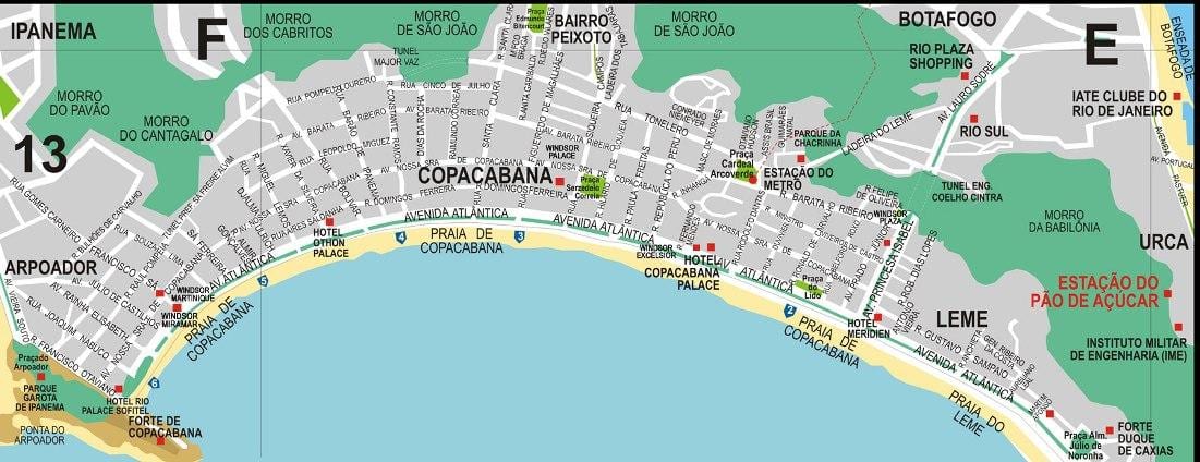 copacabana u Rio de janeiru karti