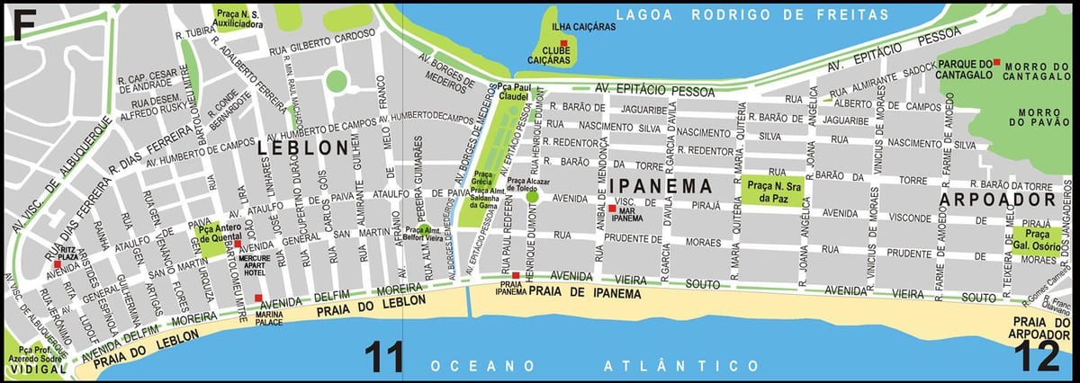 leblon u Rio de Janeiru karti
