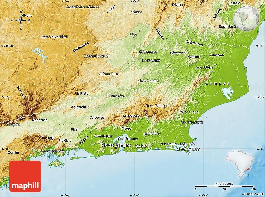 topografski kartica Rio 