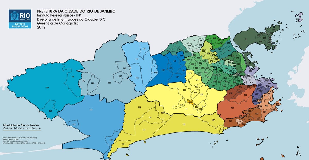 Rio de Janeiru okruga na karti