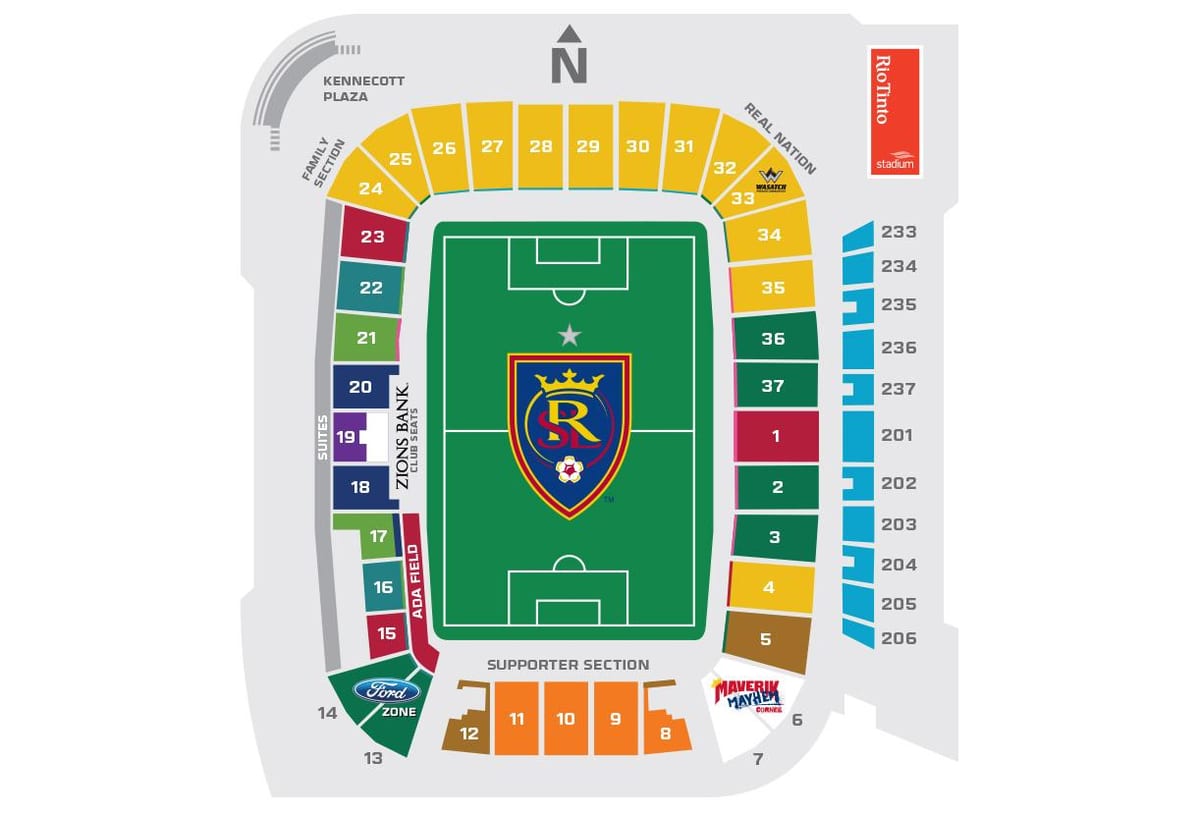 Rio Tinto stadion na karti