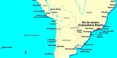 Rio de Janeiru karti Južne Amerike