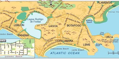 Karta plaža u Rio de Janeiru